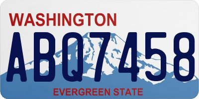 WA license plate ABQ7458