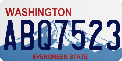 WA license plate ABQ7523