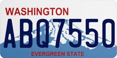 WA license plate ABQ7550