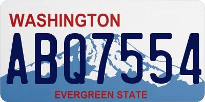 WA license plate ABQ7554