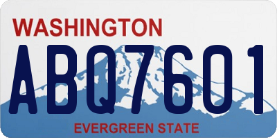 WA license plate ABQ7601