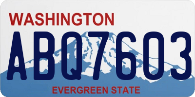 WA license plate ABQ7603