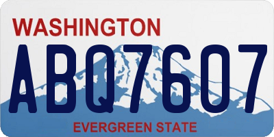 WA license plate ABQ7607