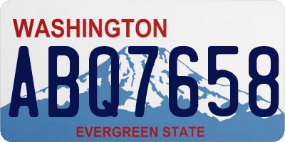 WA license plate ABQ7658