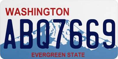 WA license plate ABQ7669