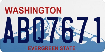 WA license plate ABQ7671