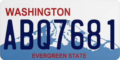 WA license plate ABQ7681