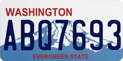WA license plate ABQ7693
