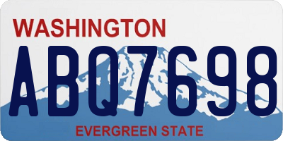 WA license plate ABQ7698