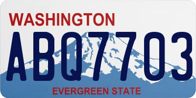 WA license plate ABQ7703