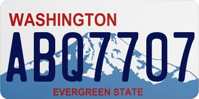 WA license plate ABQ7707