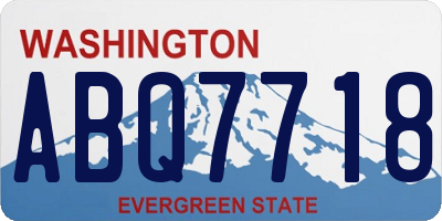 WA license plate ABQ7718