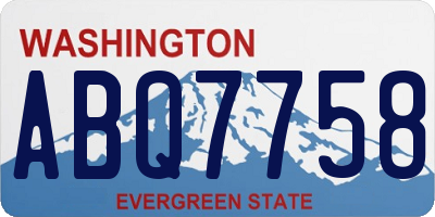 WA license plate ABQ7758