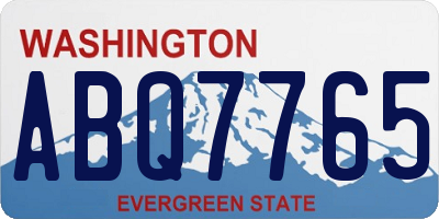 WA license plate ABQ7765