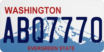 WA license plate ABQ7770