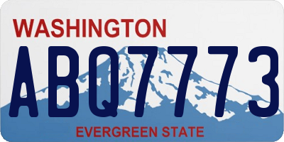 WA license plate ABQ7773