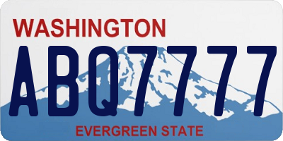 WA license plate ABQ7777