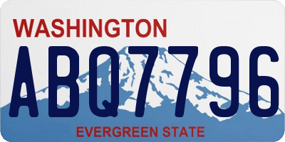 WA license plate ABQ7796