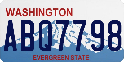 WA license plate ABQ7798