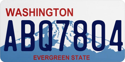 WA license plate ABQ7804