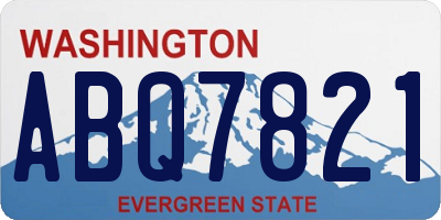 WA license plate ABQ7821