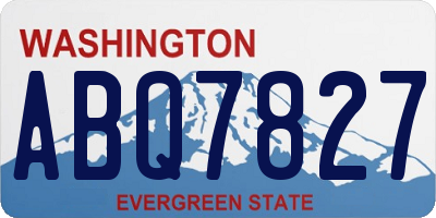 WA license plate ABQ7827