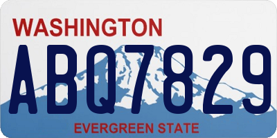 WA license plate ABQ7829
