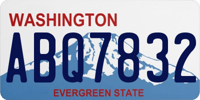 WA license plate ABQ7832