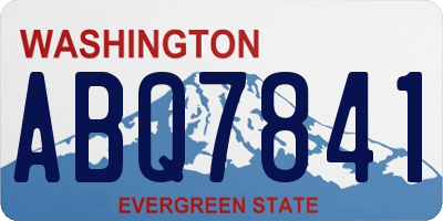 WA license plate ABQ7841