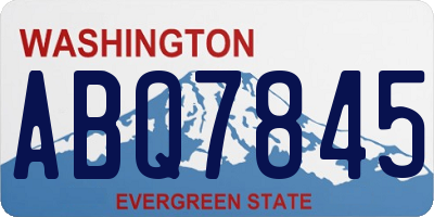 WA license plate ABQ7845