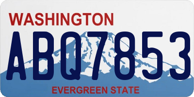 WA license plate ABQ7853