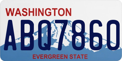 WA license plate ABQ7860