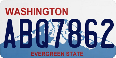 WA license plate ABQ7862
