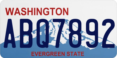 WA license plate ABQ7892