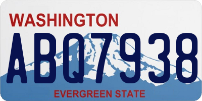 WA license plate ABQ7938