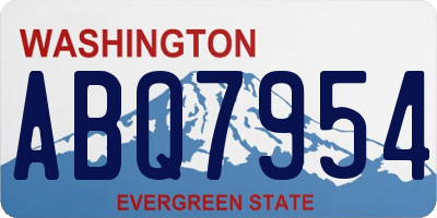 WA license plate ABQ7954