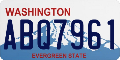 WA license plate ABQ7961