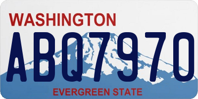 WA license plate ABQ7970