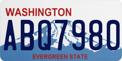 WA license plate ABQ7980
