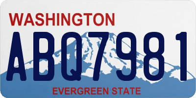 WA license plate ABQ7981