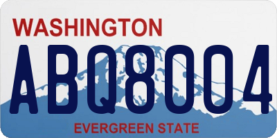WA license plate ABQ8004