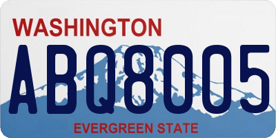 WA license plate ABQ8005