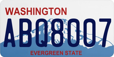 WA license plate ABQ8007