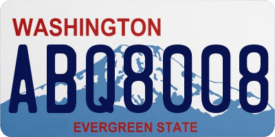 WA license plate ABQ8008