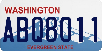 WA license plate ABQ8011