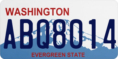 WA license plate ABQ8014