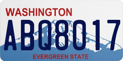 WA license plate ABQ8017