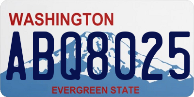WA license plate ABQ8025