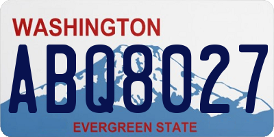 WA license plate ABQ8027