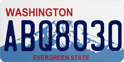 WA license plate ABQ8030